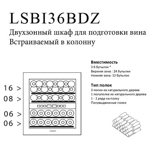 Винный шкаф La Sommeliere LSBI36BDZ