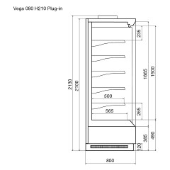Горка холодильная Dazzl Vega 080 H210 M 190 Plug-in мясная