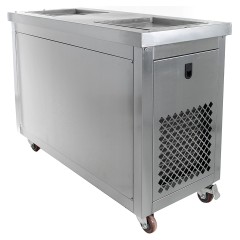 Фризер для жареного мороженого Foodatlas KCB-2F (стол для топпингов, 2 компрессора)