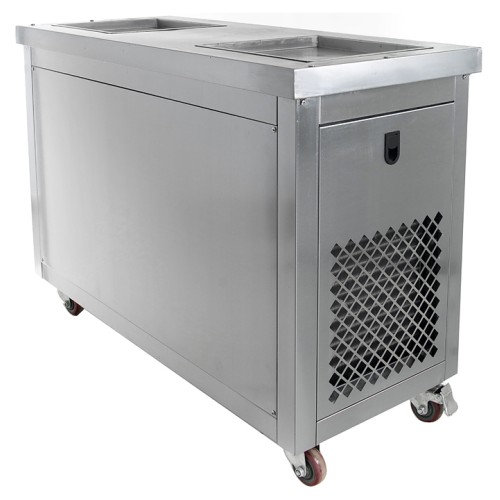 Фризер для жареного мороженого Foodatlas KCB-2F (стол для топпингов, 2 компрессора)