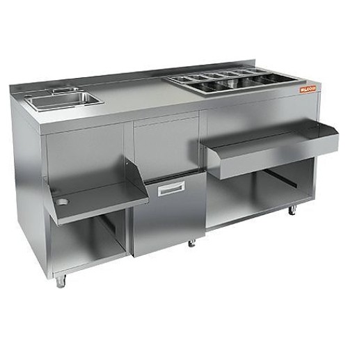 Барная станция HICOLD НБМКС-15/7БПК (с бортом, без ящиков, без вертушки)