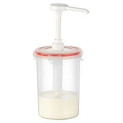 Диспенсер для соуса Gastroplast 1500 мл d=12 см h=18/30 см с дозатором 25 мл (полипропилен) прозрачный