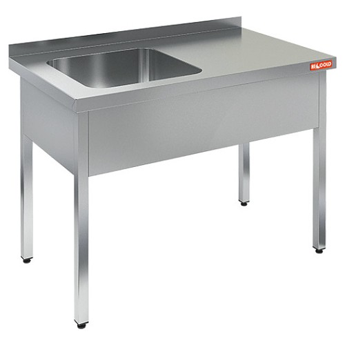 НСО1М-12/6БЛ стол-моечная ванна, 1секц. (500х400х250) слева, HICOLD RUS