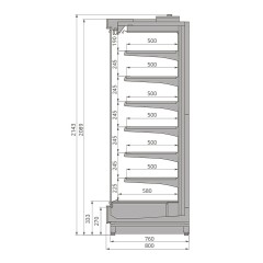 Горка холодильная Brandford Tesey Slim ESC 2080 250 (без боковин)