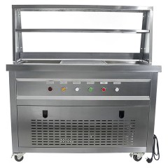 Фризер для жареного мороженого Foodatlas KCB-2F (контейнеры, стол для топпингов, 2 компрессора)