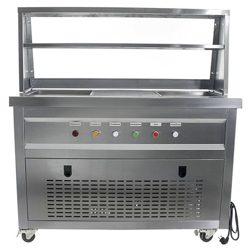 Фризер для жареного мороженого Foodatlas KCB-2F (контейнеры, стол для топпингов, 2 компрессора)