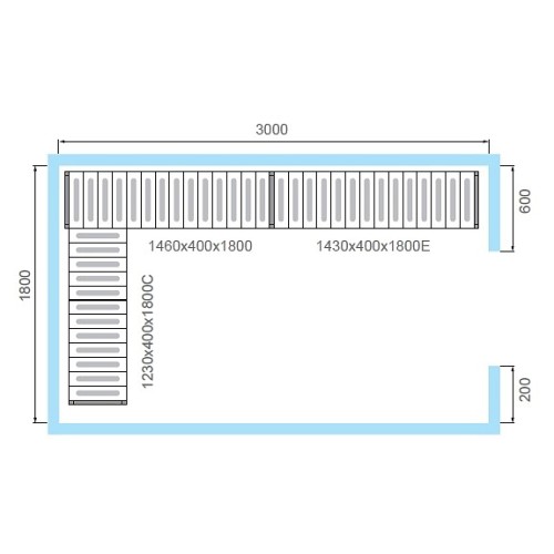 Комплект стеллажей POLAIR для КХН‑11,02 (вариант 1, 5 ярусов)