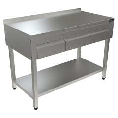 Стол с выдвижными ящиками и полкой КОБОР СПБЯ-120/70/П