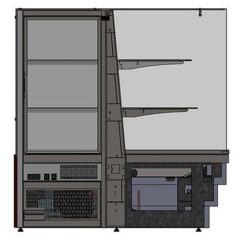 Модуль правый витрины кондитерской угловой Refettorio Crystal RKCU21A R с 2 полками