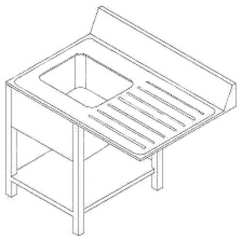 Стол с моечной с ванной Dihr A 20 SX