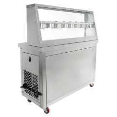 Фризер для жареного мороженого Foodatlas KCB-2Y (контейнеры, стол для топпингов, 2 компрессора)