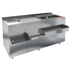 Барная станция HICOLD НБМКС-16/6БПК (с бортом, с ящиками)