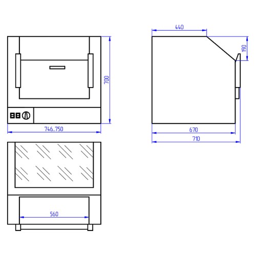 Витрина для попкорна RoboLabs VTP1-075n