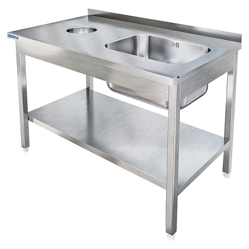 Стол для грязной посуды KAYMAN СПМ-123/1507 ЛЕВЫЙ