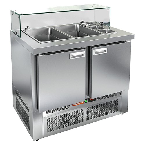 Стол для салатов HICOLD SLE3-11GN (2х1/1+3х1/6) низкое стекло