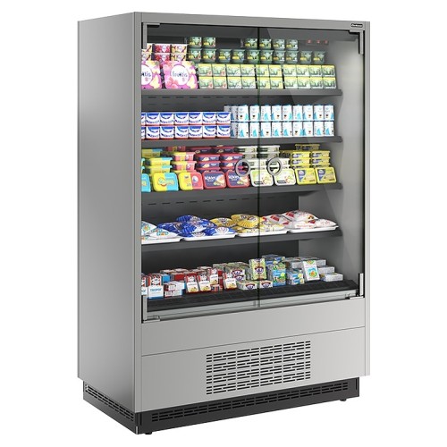 Горка холодильная Carboma FC 20-07 VM 1,0-1 версия 2.0 Light 0030 (фронт X0, бок металл с зеркалом) 9006-9005