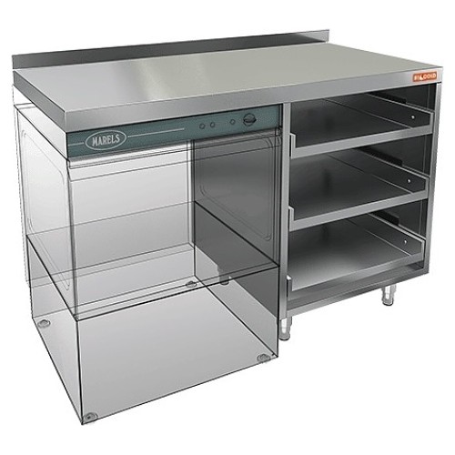 Стол под посудомоечную машину HICOLD НБМКБКП-12/6БЛ c левым крылом и бортом