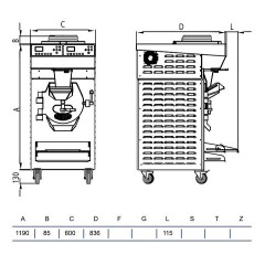 Фризер-пастеризатор для мороженого STAF59 RHS15/40 W