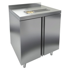 Стол закрытый HICOLD НБМСЗКСО-7/7Б (с каплесборником, ополаскивателем и бортом)