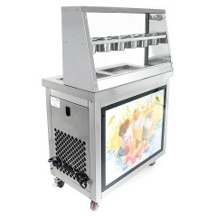 Фризер для жареного мороженого Foodatlas KCB-2F (контейнеры, световой короб, 2 компрессора)