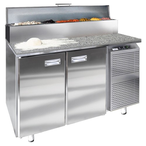 Стол холодильный для пиццы Finist СХСпцг-700-2(1/6) (боковой холодильный агрегат) с гранитной столешницей