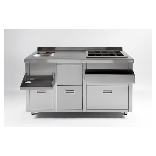 Барная станция Restoinox БСЗ1-15/7-05 с ящиками и вертушкой