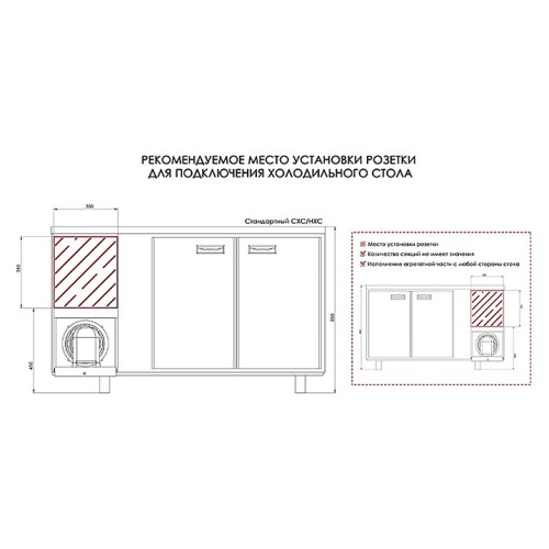 Стол холодильный для пиццы Finist СХСпц-700-2 (7 GN1/3 с крышкой)