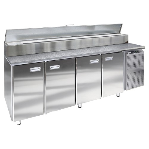 Стол холодильный для пиццы Finist СХСпцг-700-4(1/3) (боковой холодильный агрегат) с гранитной столешницей