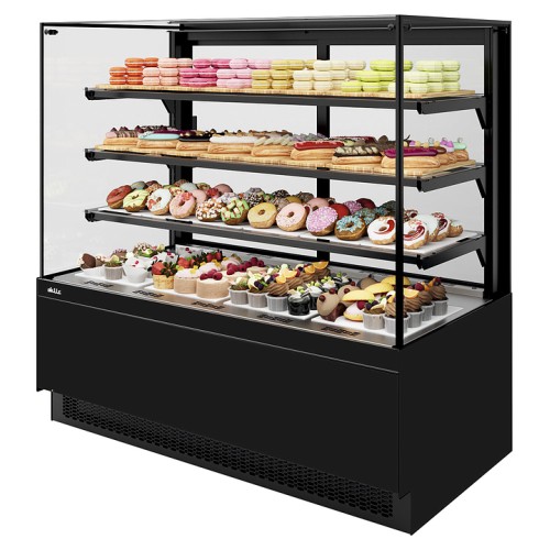 Витрина кондитерская Chilz VETE II KUB 130 черный муар, металлик