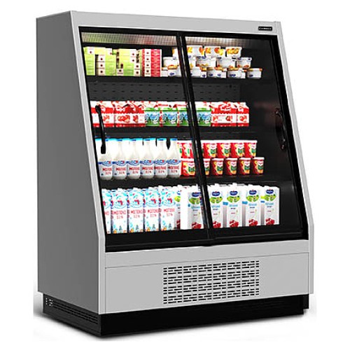 Горка холодильная Carboma F16-08 VV 1,3-1 0300 STANDARD фронт X1 версия 2.0 9006-9005