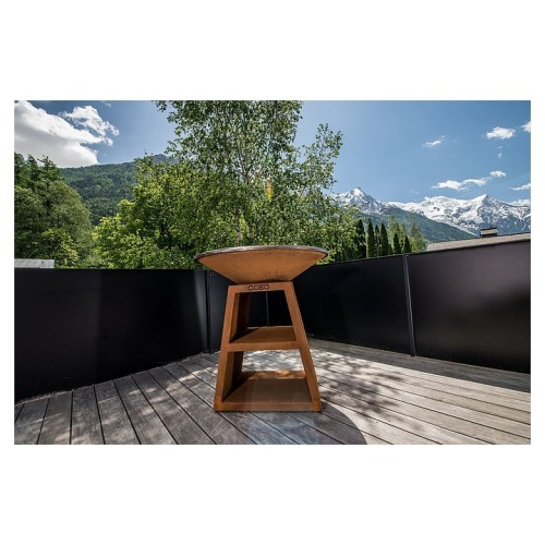 Гриль уличный COEO TRIO 98 h=100 см кортеновская сталь