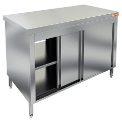 Стол производственный сквозной HICOLD НСЗК-13/7Т, двери-купе