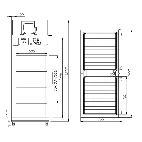 Шкаф холодильный Carboma F1400