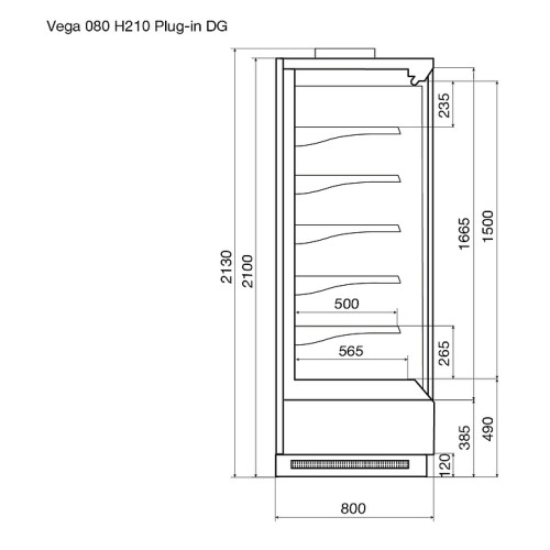 Горка холодильная Dazzl Vega DG 080 H210 M 190 Plug-in мясная