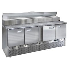 Стол холодильный для пиццы Finist СХСнпцг-700-4(1/6) (нижний холодильный агрегат) с гранитной столешницей