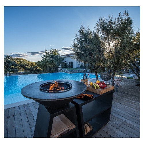 Гриль уличный COEO TRIO 82 h=100 см черная сталь