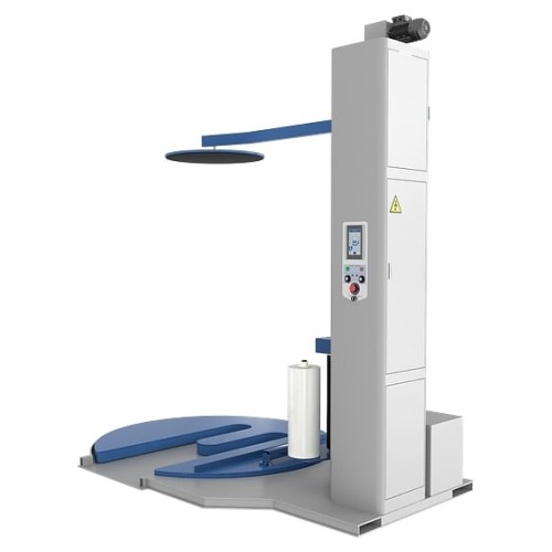 Паллетоупаковщик автоматический ПЗО BPW-2400ЕАС с прижимом, Е-образной платформой и автоматической обрезкой