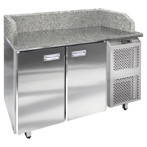 Стол холодильный для пиццы Finist СХСпцгбя-700-2 (боковой холодильный агрегат) с гранитными столешницей и бортами