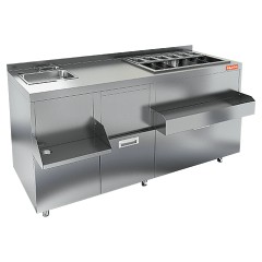 Барная станция HICOLD НБМКС-15/6БПК (с бортом, с ящиками)