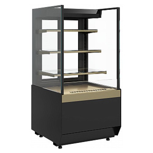 Витрина кондитерская Carboma KC70 VM 0,6-2 Standard без боковин, версия 2.0 открытая (Bronze 9005/0109)