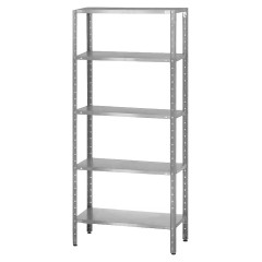 Стеллаж полочный Mecon Base СПЛб 1000х600х2000 мм, сплошные полки, 5 шт.