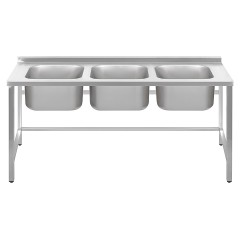 Ванна моечная Luxstahl ВМ3 18/6/8.5 (стл.430-0.8) без фартука