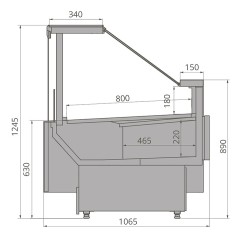 Витрина холодильная Brandford Calypso Slim 250 (выносной агрегат)