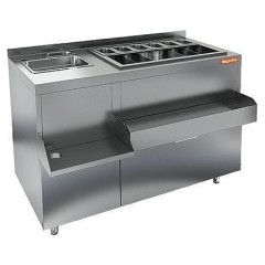 Барная станция HICOLD НБМКС-12/7БПК (с бортом, с ящиками)