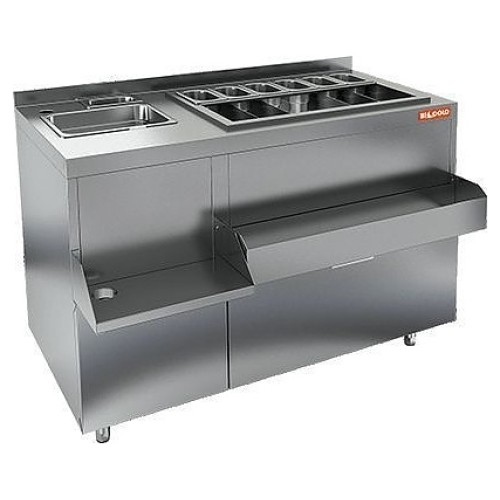 Барная станция HICOLD НБМКС-12/7БПК (с бортом, с ящиками)