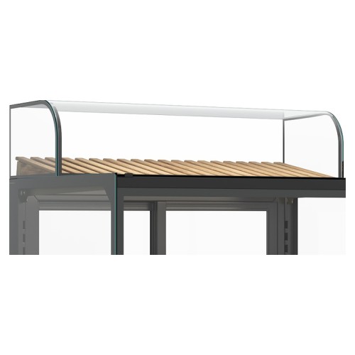 Надстройка стеклянная Carboma с шелкографией 1,3 со створками (гнутое стекло)