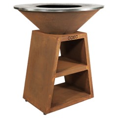 Гриль уличный COEO TRIO 98 h=110 см кортеновская сталь