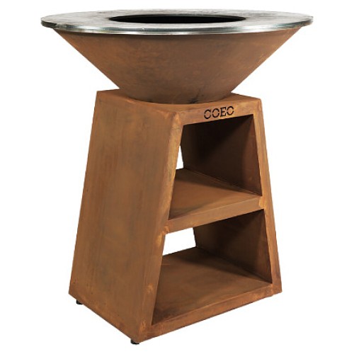 Гриль уличный COEO TRIO 98 h=110 см кортеновская сталь