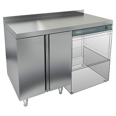 Стол под посудомоечную машину HICOLD НБМСЗКП-12/7БП с правым крылом и бортом