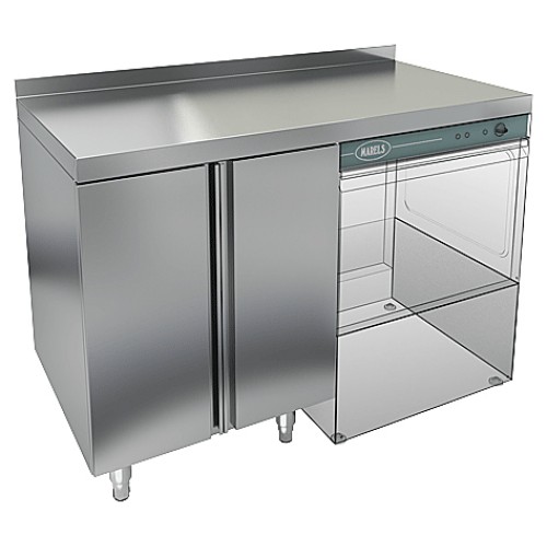 Стол под посудомоечную машину HICOLD НБМСЗКП-12/7БП с правым крылом и бортом